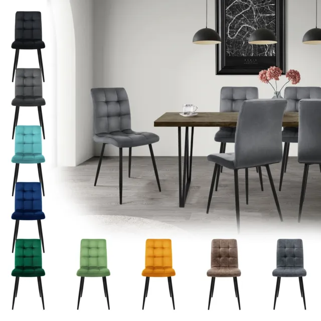 Juego de 4x / 8x sillas comedor asiento tapizado para cocina o salón altura 89cm