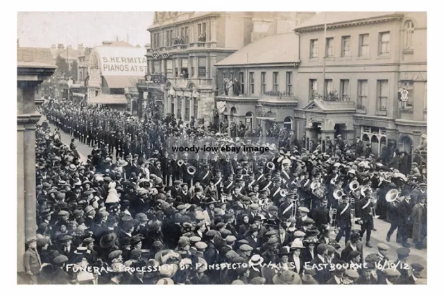 rp16507 - Funeral of Inspector Walls at Eastbourne , Sussex 1912 -print 6x4