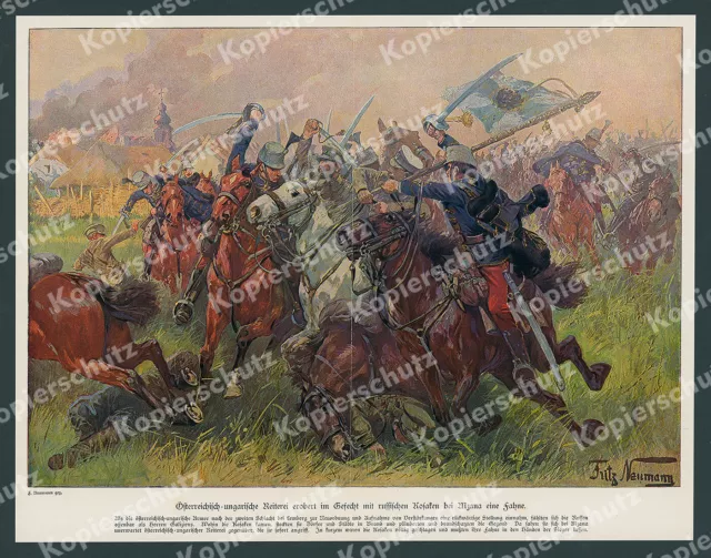 Fritz Neumann Schlacht von Lemberg Mshana K.u.K. Kavallerie Attacke Kosaken 1914