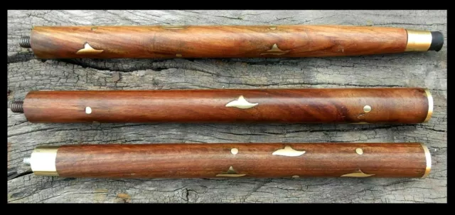 Bastón de madera de latón Vintage de 3 pliegues solo para mango de bastón... 2