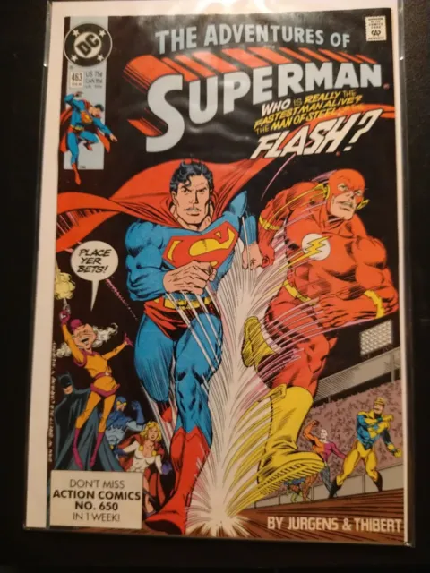 Adventures Of Superman #463 DC Comics February 1990 Races Against The Flash