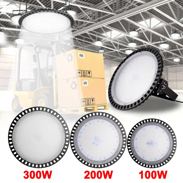 Ultra dünn 100W 200W 300W UFO LED Hallenleuchte Industrielampe Hallenstrahler DE