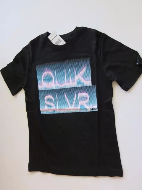 Quiksilver Big Boy's Static Black Short Sleeve Cotton Logo Tee T-Shirt S/M/L/XL