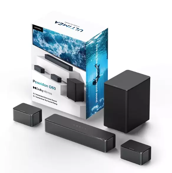 ULTIMEA Poseidon D60 Dolby Atmos+3D 5.1 Surround Subwoofer Kundenrückläufer