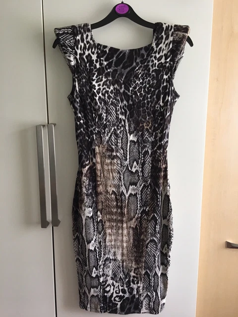 MISS SELFRIDGE 10 Snake Print Dress Black And White B2 2.08