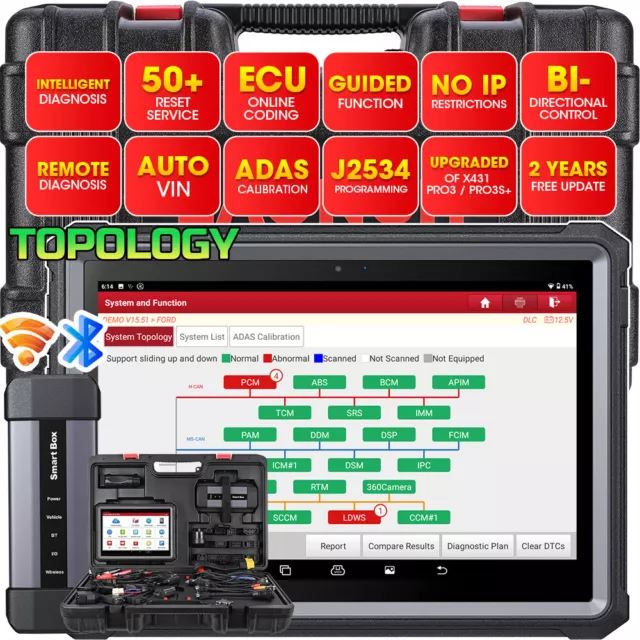 Dispositivo diagnostico professionale LAUNCH X431 PRO 5 OBD2 ECU programmatore scheda topologica TPMS
