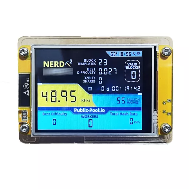 Nerd Miner v2 Solo Bitcoin Miner - Lottery Miner - Crypto Miner - 2.8" Screen