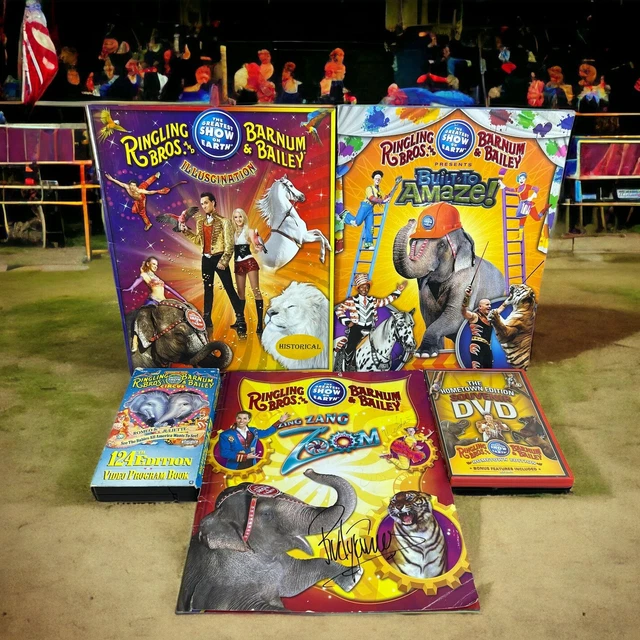 RINGLING BROS BARNUM Bailey Circus 3 Program Lot w/ Autos 09 10 13