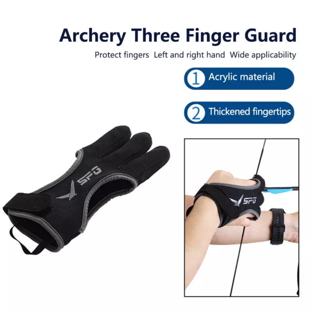 SPG Archery Glove 3 Finger Soft Comfortable Archery Hand Protector for Men Women