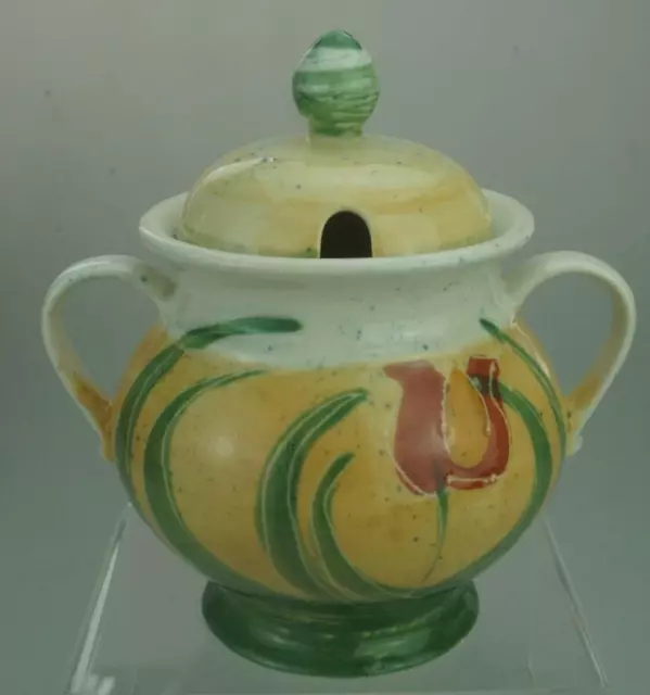 Colourful Robert Gordon Australian Pottery Double Handled Honey Sugar Pot KC574