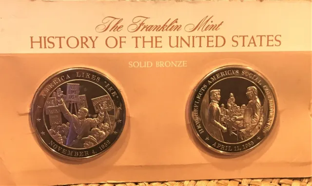 1952 & 1953 History of the United States Medals Set of 2 Bronze. Franklin Mint