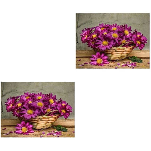 2 stücke Perlen Malerei lila Blumen Muster Kreuzstich Malerei by Diamond Home