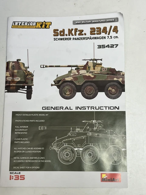 MINIART 35427 SD.KFZ. 234/4 Schwerer Panzerspahwagen Instruction Manual ...