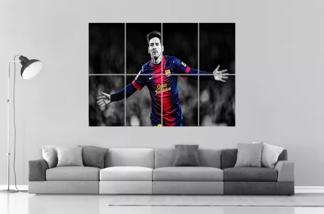 Messi Barcelona FC Celebration Wall Art Plakat Groß Format A0 Groß Druck