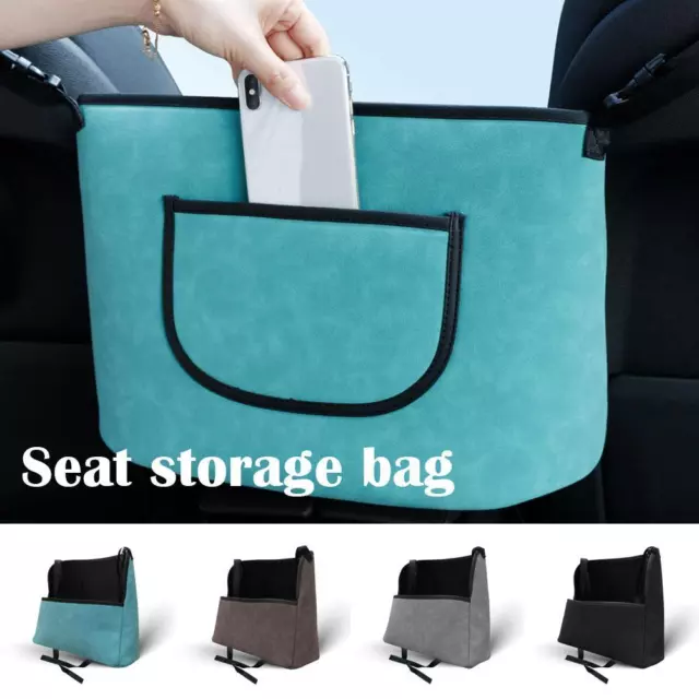 Car Large Capacity Seat Storage Bag Suede Leather Groceries Organizer: