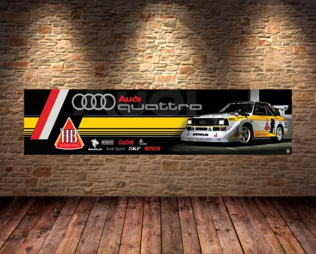 audi quattro  Banner Garage Workshop Sign Printed PVC Display sizes