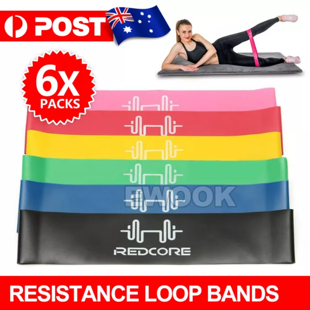 6Pcs Resistance Loop Bands Mini Band Crossfit Strength Fitness Exercise GYM AU