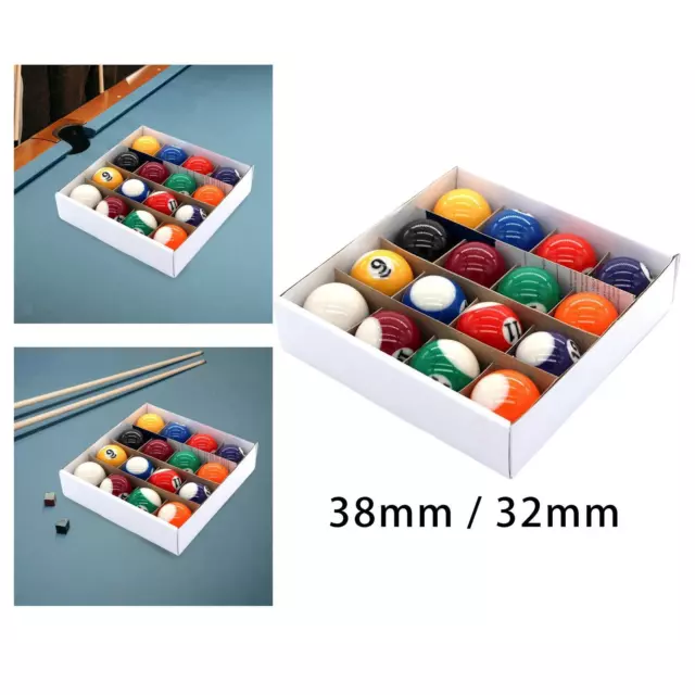 16 Pcs Retro Style Mini Snooker Pool Balls Full Set Replacement Small Display
