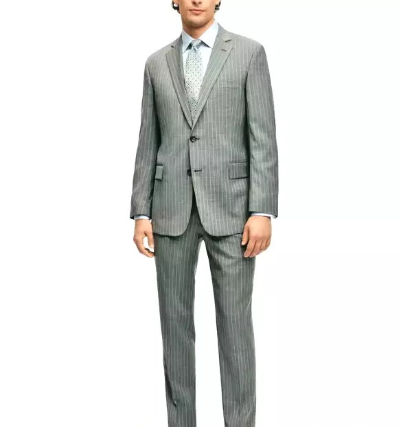 2023 READWALL By SOUTHWICK Bespoke Gray Chalk Stripe Full Suit 38R Wool