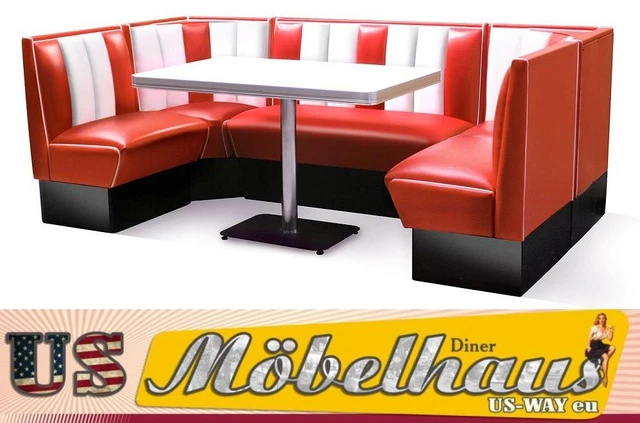 HW-240 AMERICAN DINERBANK Corner Bench Diner Benches Furniture 50's ...
