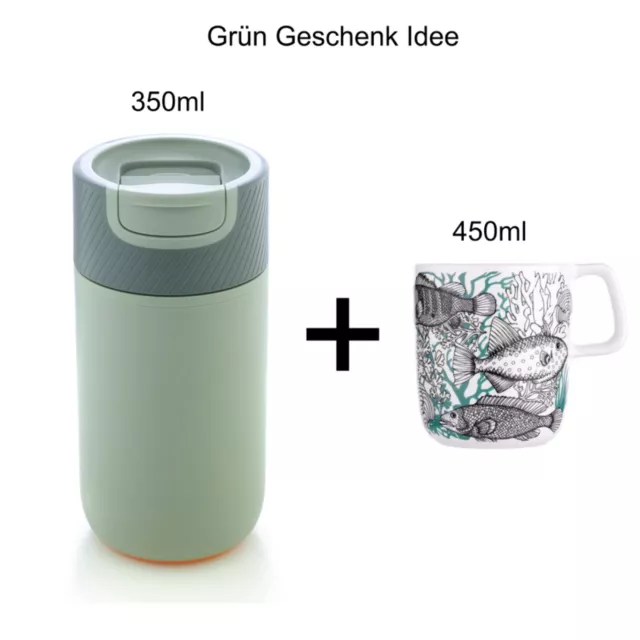 Thermobecher Coffee to go Becher Isolier Kaffebecher Geschenk 350-450ml 2 set