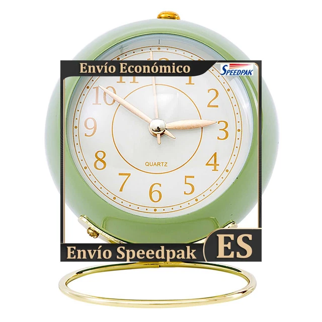 A/A Enouk - Reloj despertador analógico con luz de noche para niños es