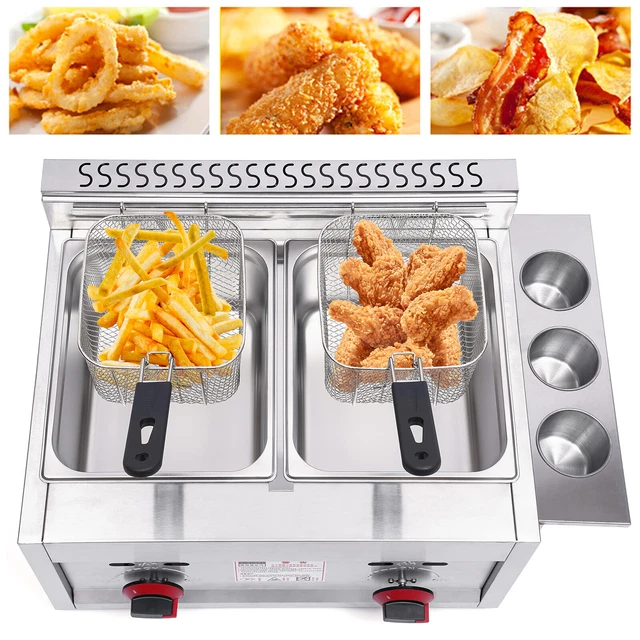 COMMERCIAL COUNTERTOP GAS Fryer Stainless Steel Propane Deep Fryer