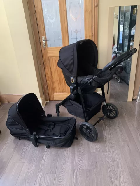 Ickle Bubba Moon 3 in 1 Travel System car seat and pram - Black