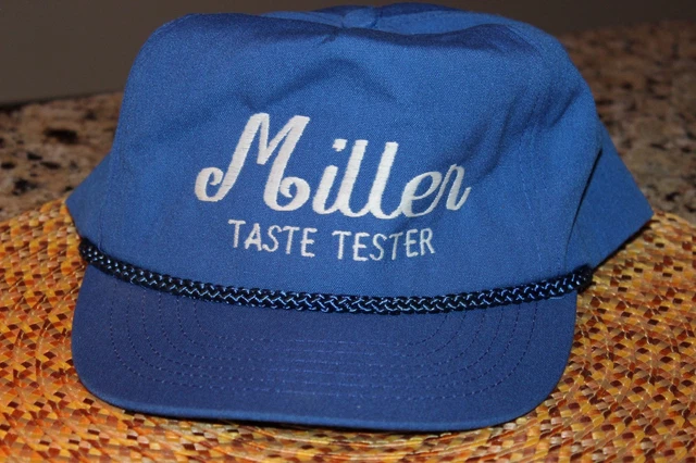 Vintage Miller Taste Tester Beer Hat Cap Blue Breweriana Brew Brewing