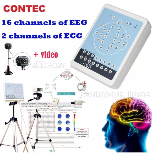 CONTEC KT88 EEG 16 Channel Digital EEG And Mapping System,Brain electric,video