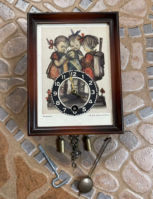 VINTAGE 1980s HUMMEL CLOCK ARS SACRA 9635 W. GERMANY KIDS SMALL, AS IS, No Key VINTAGE 1980s HUMMEL CLOCK ARS SACRA 9635 W. GERMANY KIDS SMALL, AS IS, No Key
