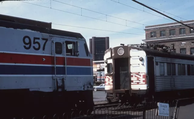 NEW HAVEN AMTRAK Railroad Train CT *Duplicate* 1983 Photo Slide