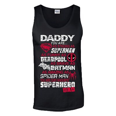 Daddy Superhero Vest Novelty Dad Grandad Fathers Day Gift Mens Tank Top