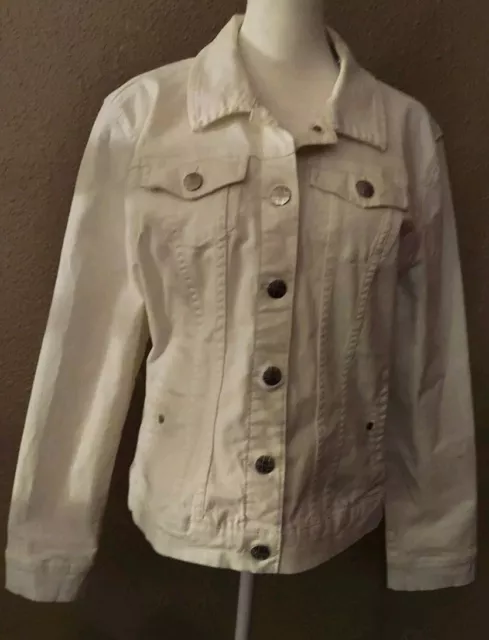 Liverpool Jeans Womens Size Large White Denim Jacket