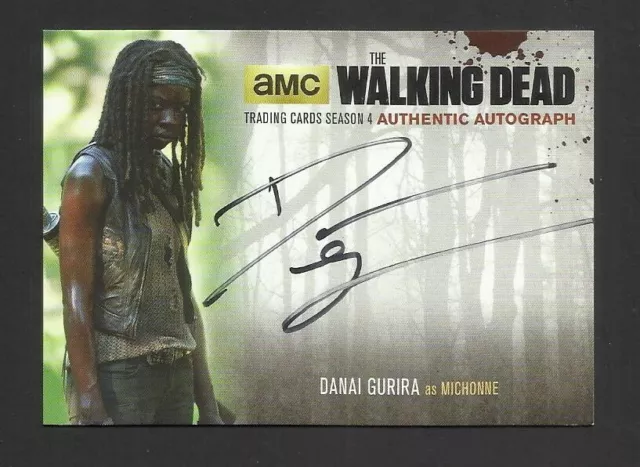 Dg4 The Walking Dead Season 4 Autograph Card Black Danai Gurira Michonne Sword