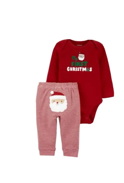 NEW, Baby Boy-Girls  Carters MY FIRST CHRISTMAS Outfit Size 3 Months, Bodysuit.