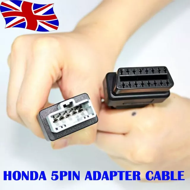 5 Pin to 16 Pin OBD2 Diagnostic Connector Cable Adapter Scanner For Honda Acura