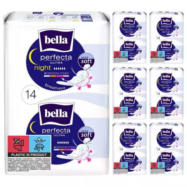 bella Perfecta Ultra Damenbinden Night mit Flügeln Extra Soft 14 Stück 7er Pack