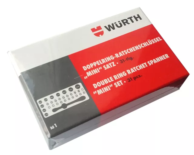 Wurth 096511310 Double Ring Ratchet Spanner Wrench with Bits Mini Set 31pcs
