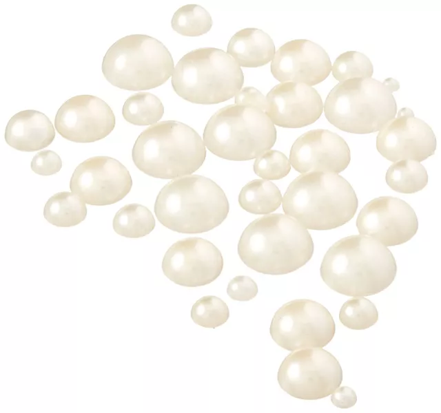 Half Round Flat Back Pearls Beads Glue On Gems Craft Embellishments Card Making