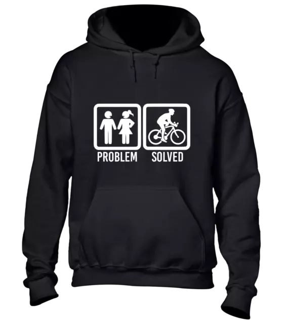 Cycling Problem Solved Hoody Hoodie Funny Cool Cyclist Bike Design Gift Idea