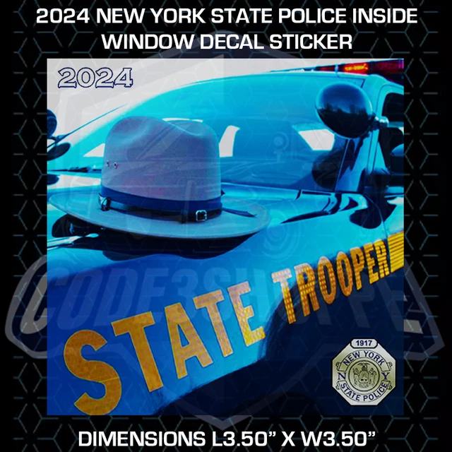 20232024 NEW YORK State Trooper NYSP PBA Style Inside Window Sticker