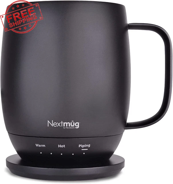 Nextmug - Temperature-Controlled, Self-Heating Coffee Mug (Black - 14 Oz.)