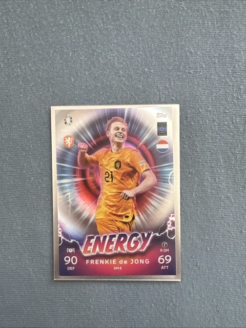 Topps Match Attax EURO 2024 - Carte ENERGY Frankie De Jong (GM6) Ultra Rare