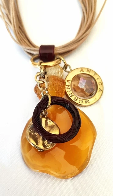 Collier Antica Murrina Venezia - Verre De Murano Bleu Scintillant - Neuf Avec étiquettes