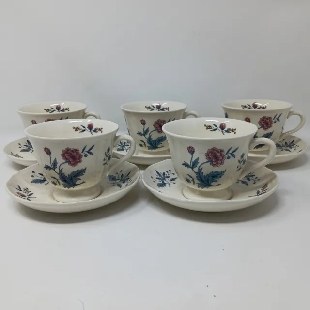 Set Of 5 Wedgwood Williamsburg Pot Pourri Cups And Saucers Tea Coffee NK51O Five