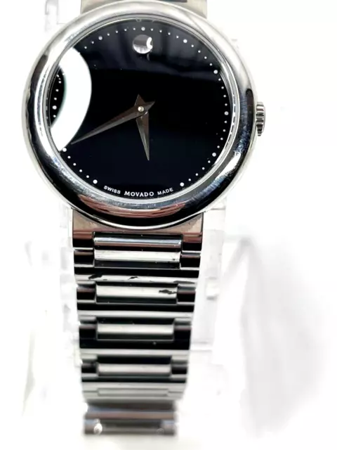 Movado CONCERTO Womens Black Museum Dial Stainless Steel Quartz Watch - 0606419