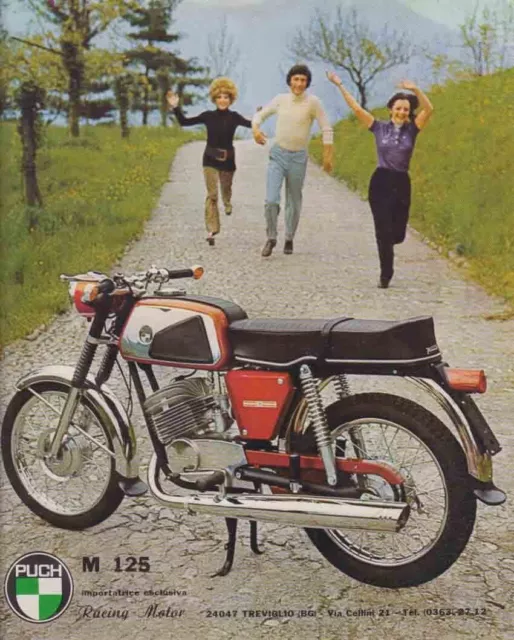 advertising Pubblicità brochure-MOTO PUCH M 125 1969 -MOTOSPORT  EPOCA VINTAGE