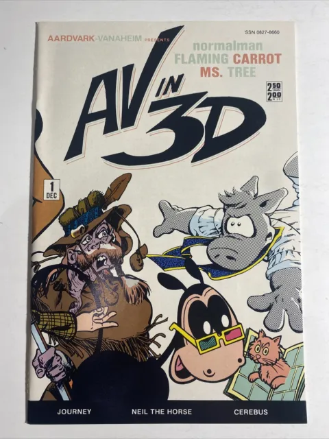 AV IN 3D  # 1 Aardvark-Vanaheim Comics Cerebus/ Normalman/Mr Tree/Flaming Carrot
