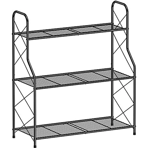 3 Tier Plant Stand Rack Indoor Outdoor Multiple Holder Shelf,Black